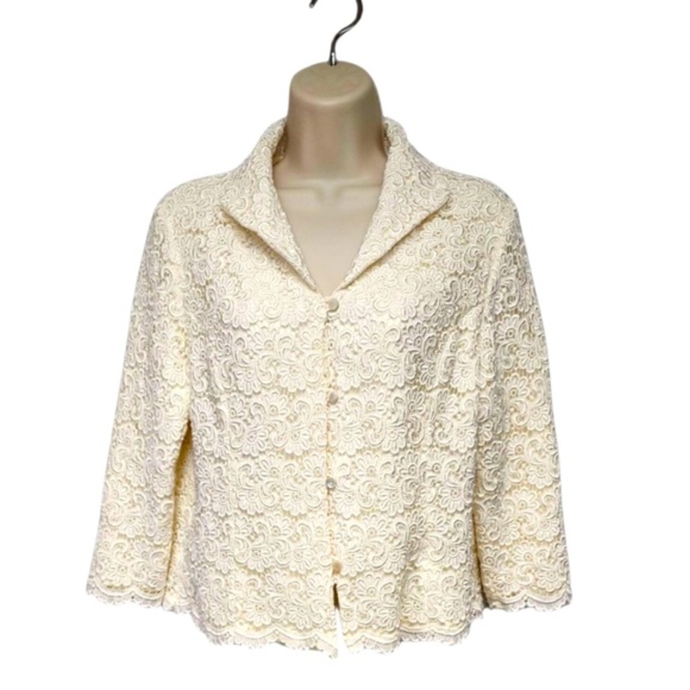 TALBOTS Ivory Cream Lace‎ Formal
Fancy Occasion Blazer Jacket Size 8